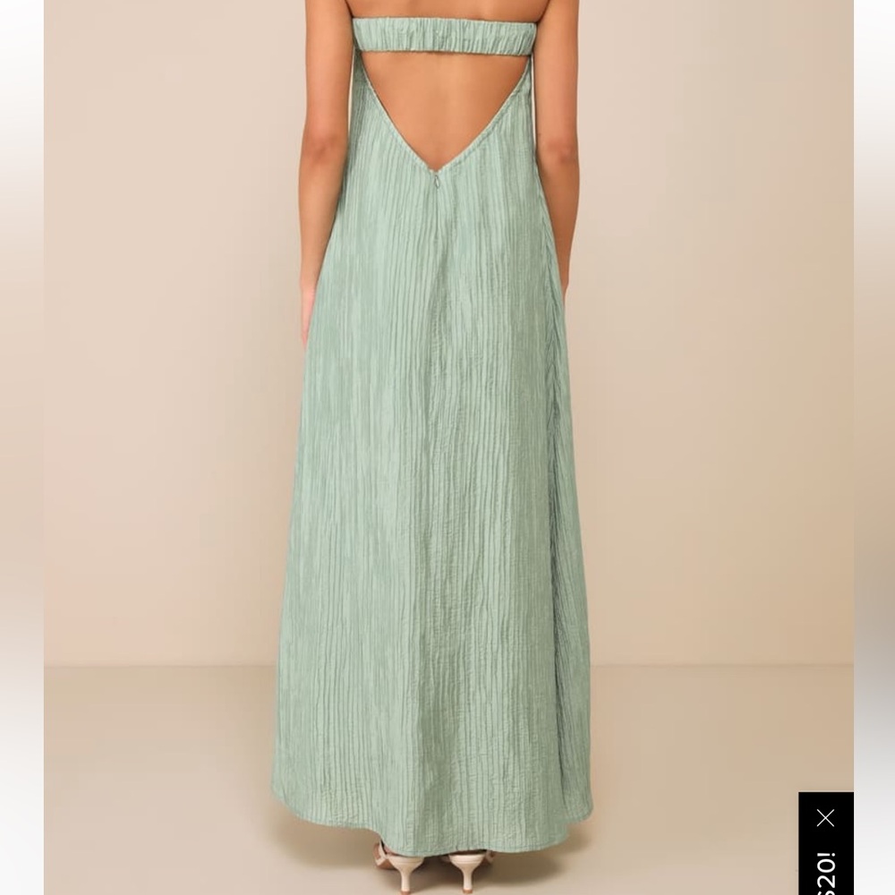 NWT Lulus Sage Strapless Maxi Dress - Picture 2 of 4